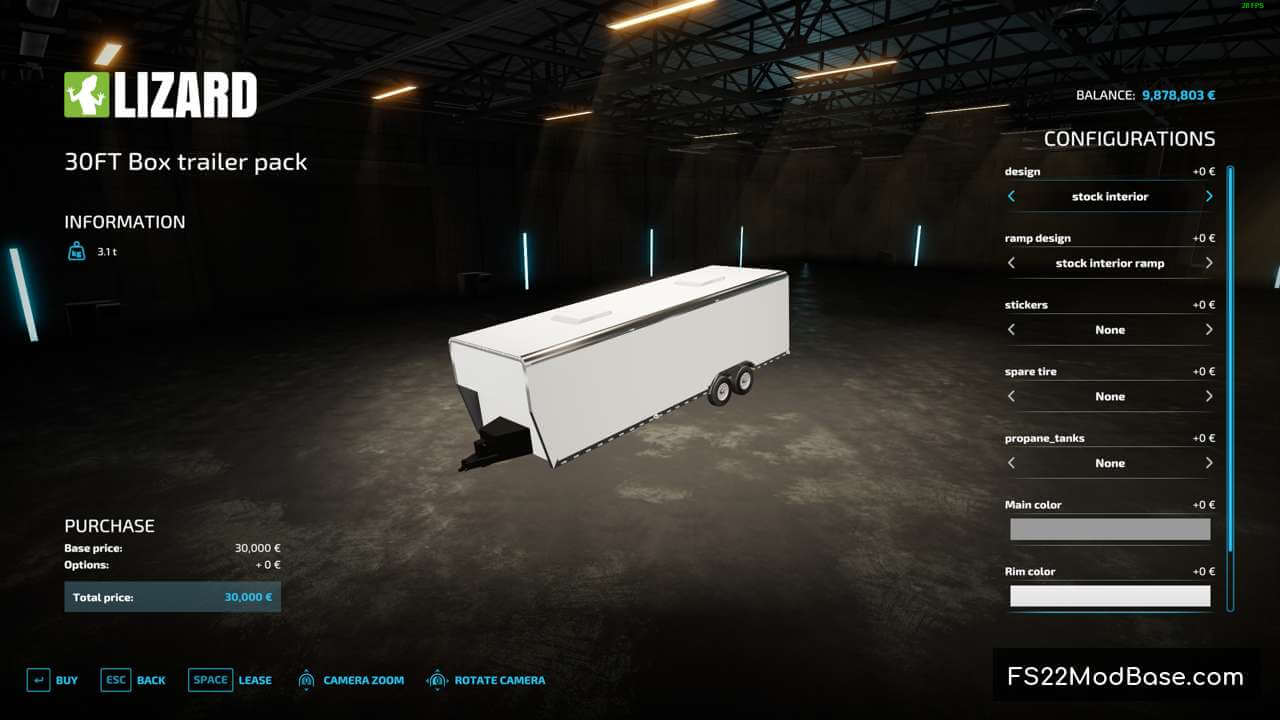 30FT Box trailer pack