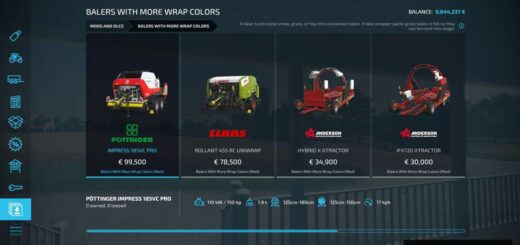 Balers With More Wrap Colors