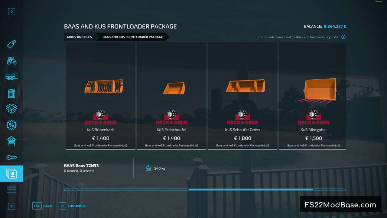 Baas and KuS Frontloader Package