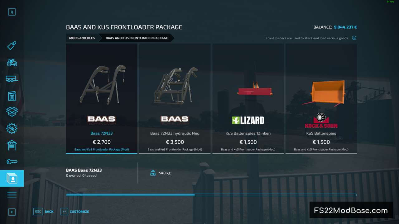 Baas and KuS Frontloader Package