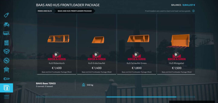 Baas and KuS Frontloader Package