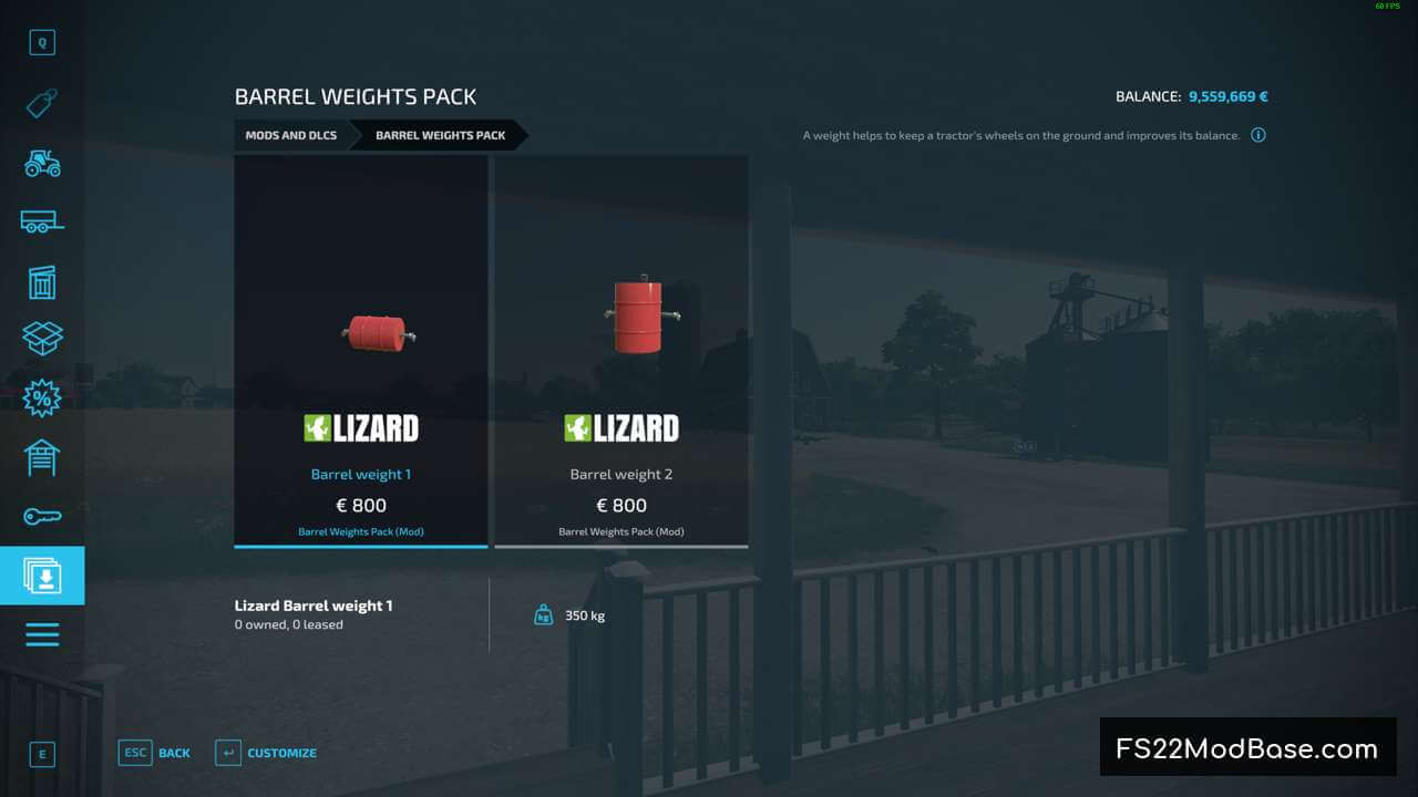Barrel Weights Pack