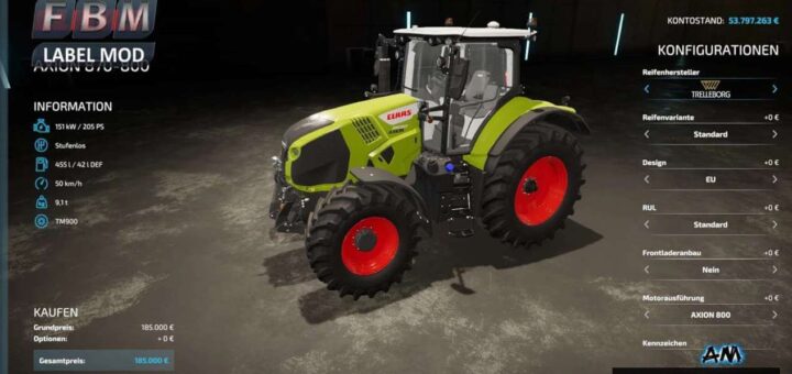 Claas Axion 800 EDIT by AM Modding