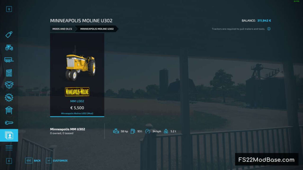 Minneapolis Moline U302 - Farming Simulator 22 Mod | LS22 Mod | FS22 Mod