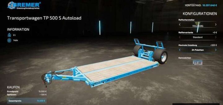 Transportwagen TP 500 S Auto-Load-