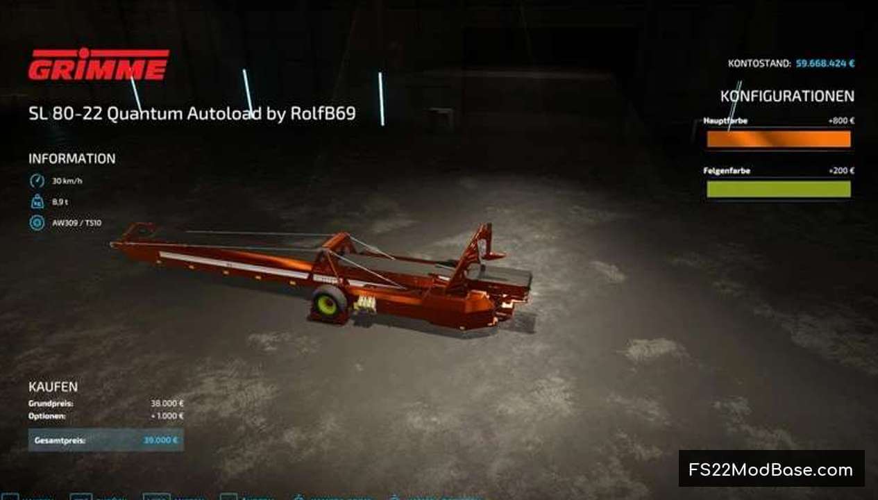 Grimme Quantum SL 80-22 Autoload