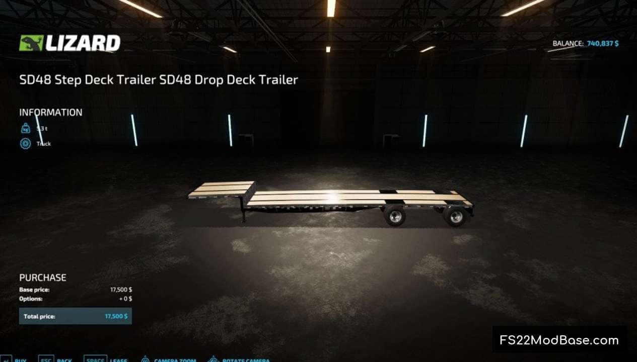 SD48 Step Deck Trailer