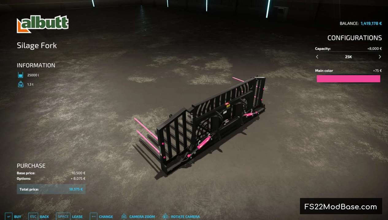 Silage Fork 10-25k